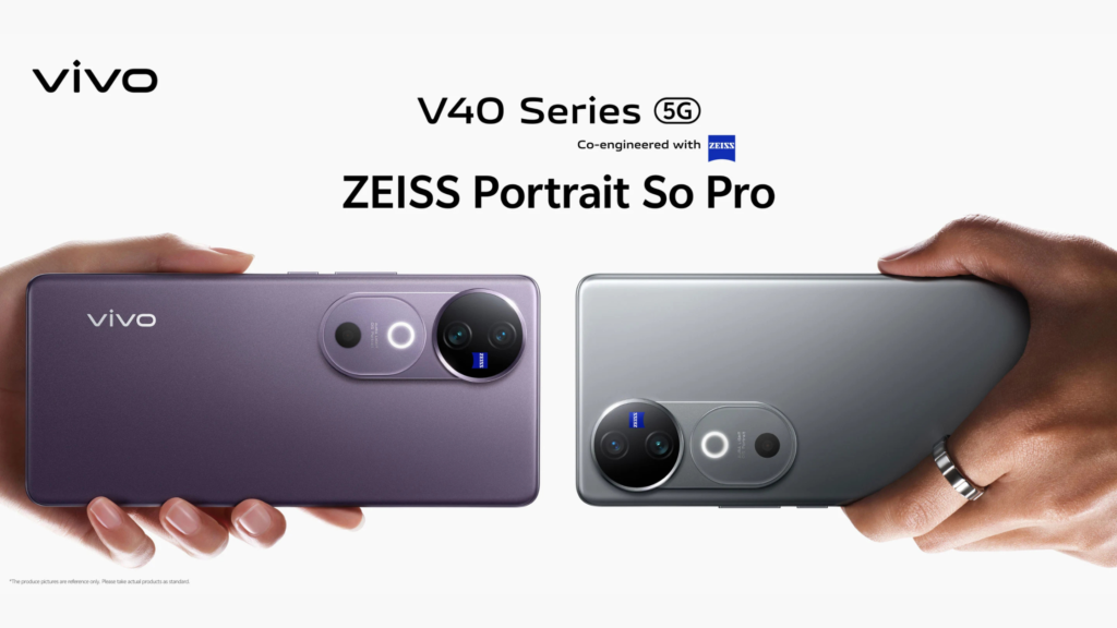 Vivo V40 Series 5G smartphones with ZEISS Portrait capabilities showcased in a sleek design.