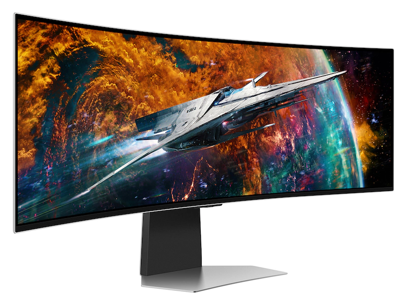 Samsung 49-Inch Ultra-Wide Gaming Monitor with Space Battle Scene